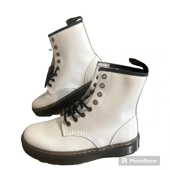 💚💚🌼NWOT DR.MARTENS WOMENS ZAVALA FLAT COMBAT CASUAL FALL WINTER BOOT - Picture 10 of 11